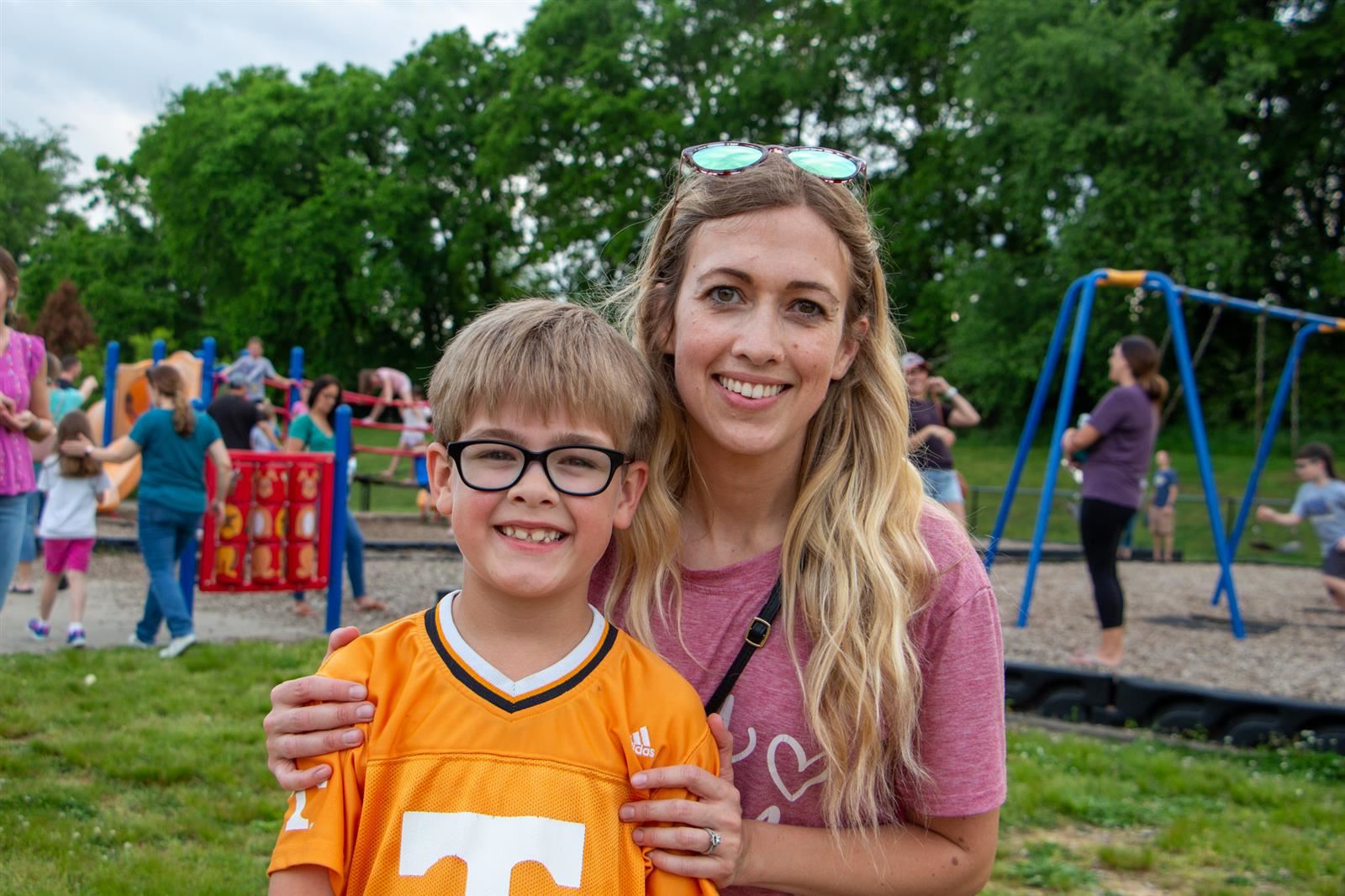 Mother and Son on the playground